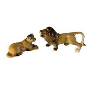 Vintage Bone China Lion & Lioness 2 piece set